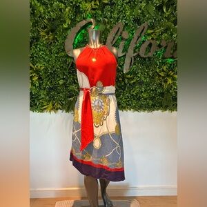 Anthropologie Maeve Asymmetrical Scarf Dress sz Med Excellent Condition